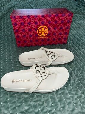 Tory Burch Miller Cloud Calf Leather Sandal - New Ivory